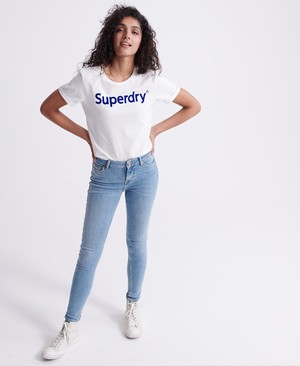 Superdry Super Vintage Skinny Mid Rise Női Farmer MélyKék | VSHIY4108